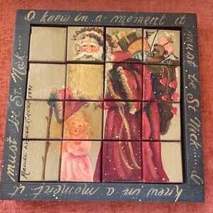 Beautiful Handpainted Christmas Puzzle, 1991, signed by artist